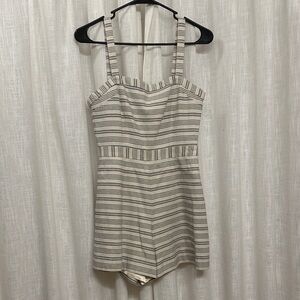 Paper Crown Ivory and Black Striped Dress